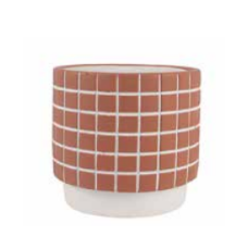 Vaso de Cimento Lisboa Terracota e Branco